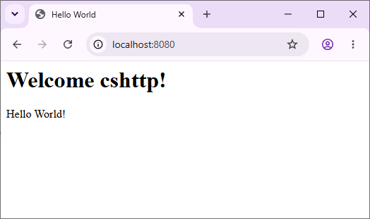 screenshot - hello world