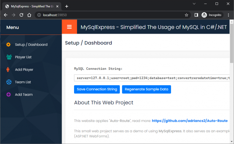 MySqlExpress – Simplifies The Usage of MySQL in C#/.NET
